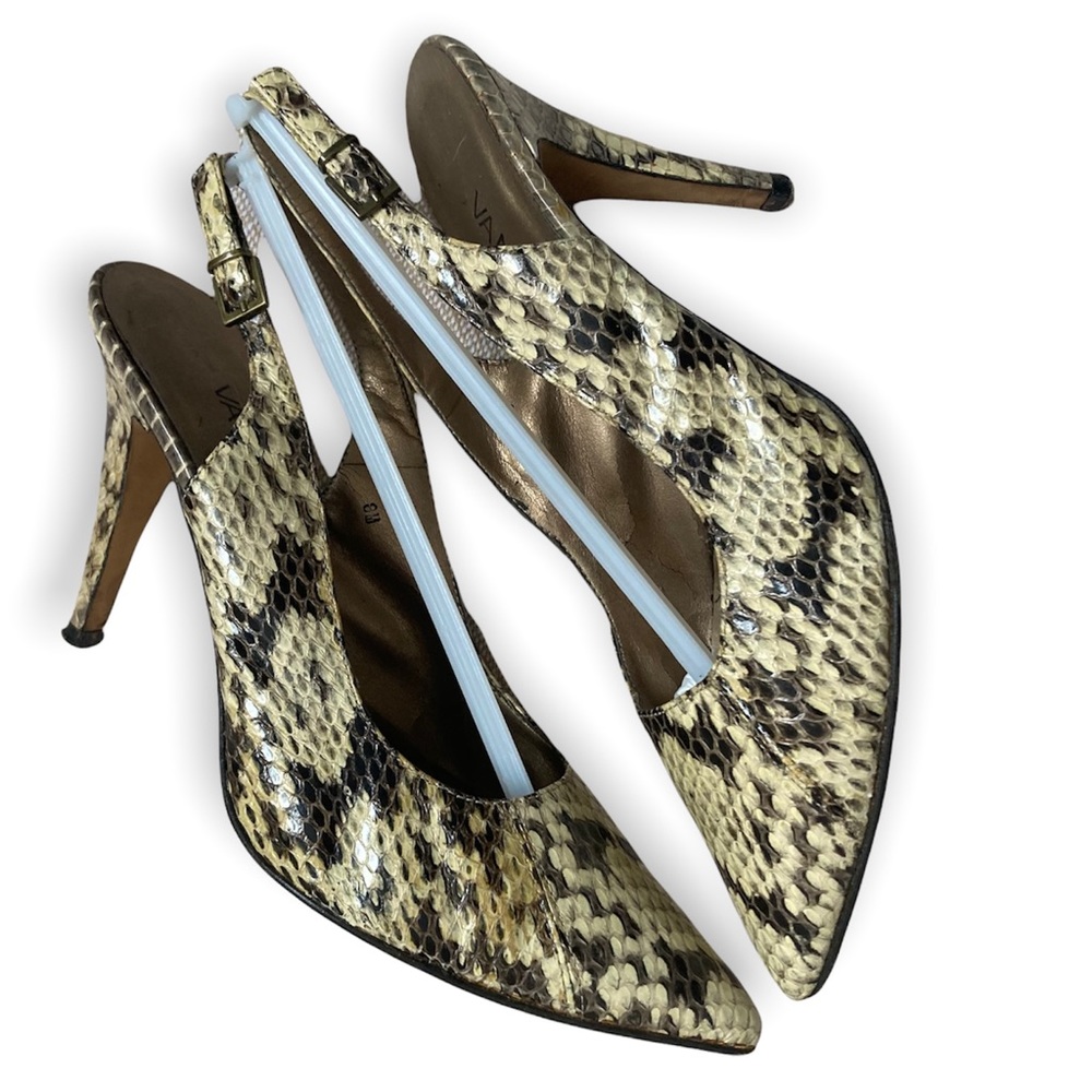 VTG VANELi: Reptile Pointy Toe Sling Back Heels